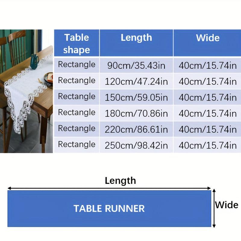 Polyester Embroidery Lace Table Runner for Wedding Holiday Decor