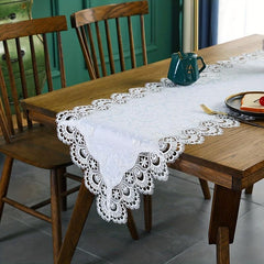Polyester Embroidery Lace Table Runner for Wedding Holiday Decor