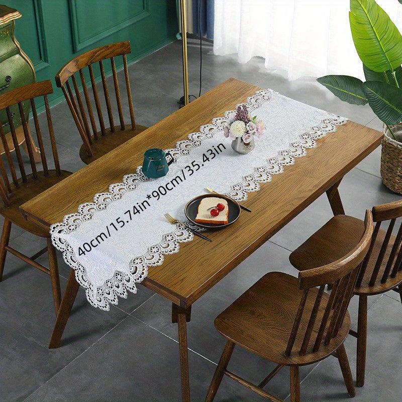 Polyester Embroidery Lace Table Runner for Wedding Holiday Decor
