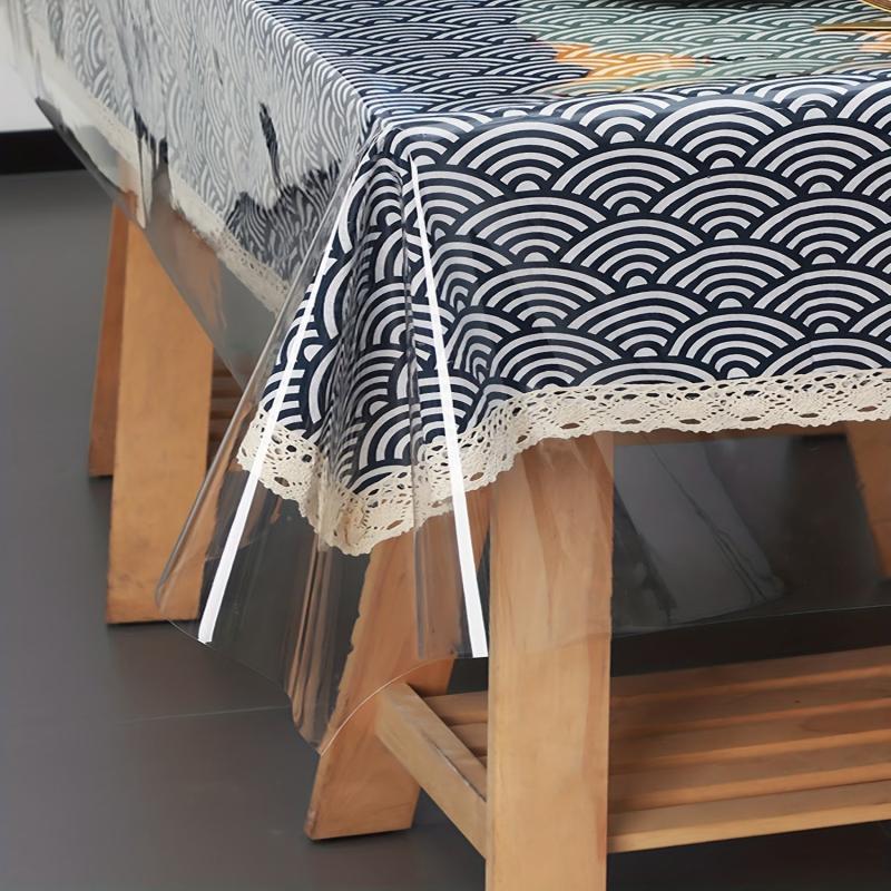 1pc Thicken PVC Clear Tablecloth Waterproof Resistant Table Protection