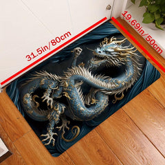 Dragon Printed Kitchen Rug Anti-fouling Washable Carpet