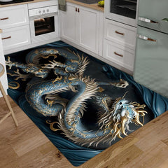 Dragon Printed Kitchen Rug Anti-fouling Washable Carpet