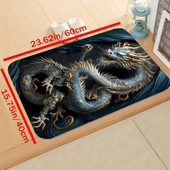 Dragon Printed Kitchen Rug Anti-fouling Washable Carpet