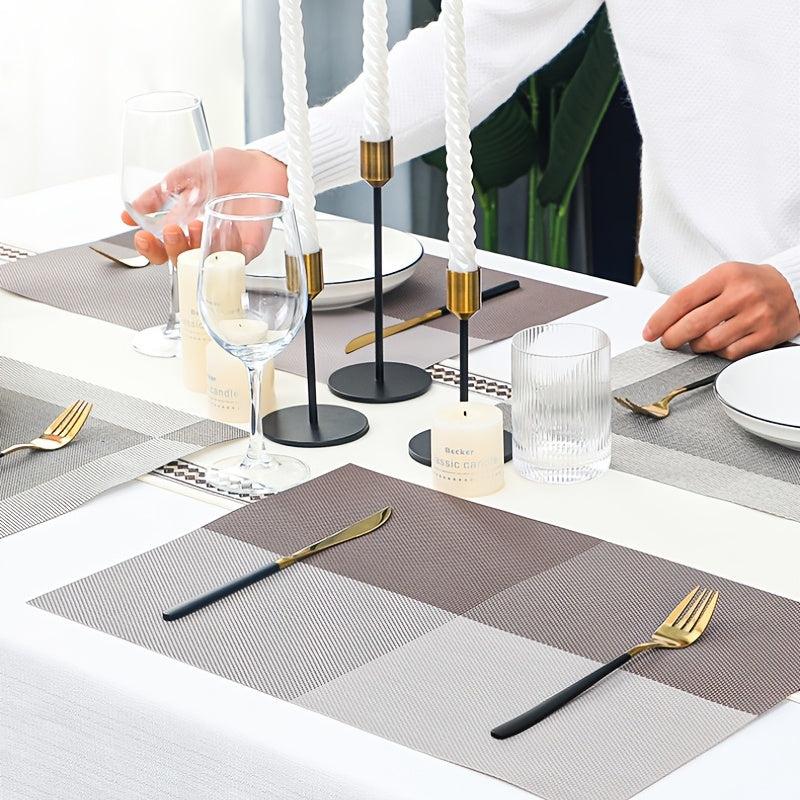 4pcs Heat Resistant Rectangular Placemats for Kitchen Dining Table