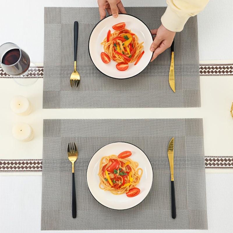 4pcs Heat Resistant Rectangular Placemats for Kitchen Dining Table