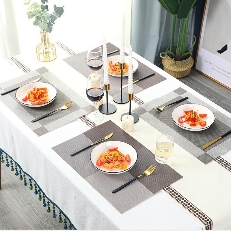 4pcs Heat Resistant Rectangular Placemats for Kitchen Dining Table