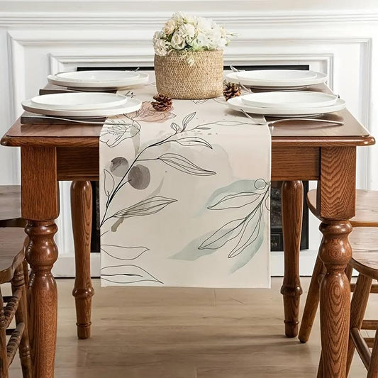 Watercolor Floral Table Runner for Spring & Summer Decor