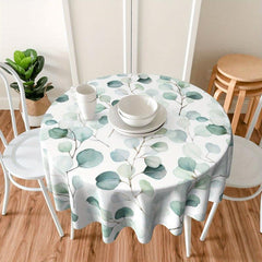 Waterproof Lemon Tablecloth Stain Resistant Boho Floral Leaves Table Cover