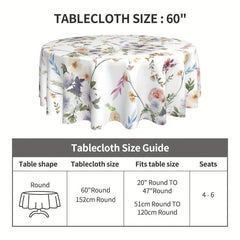 Waterproof Lemon Tablecloth Stain Resistant Boho Floral Leaves Table Cover