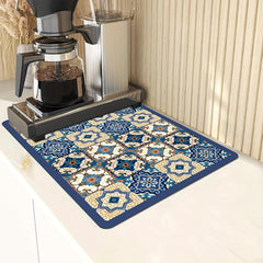 Colorful Geometric Pattern Dish Drying Mat