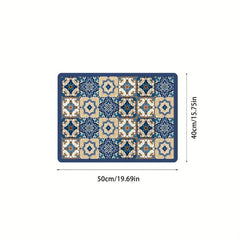Colorful Geometric Pattern Dish Drying Mat