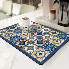 Colorful Geometric Pattern Dish Drying Mat