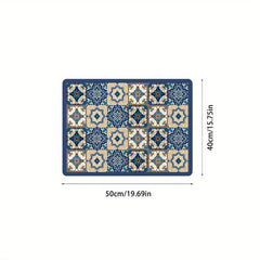 Colorful Geometric Pattern Dish Drying Mat