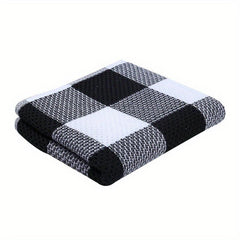 4pcs Waffle Weave Check Plaid Dish Cloths Soft Absorbent Towels Quick Drying