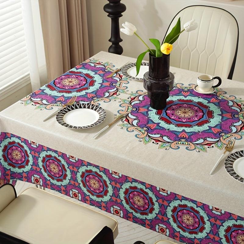 Waterproof Tree Pattern Table Cloth Square Rectangle Style