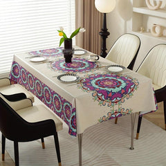 Waterproof Tree Pattern Table Cloth Square Rectangle Style