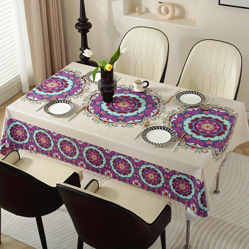 Waterproof Tree Pattern Table Cloth Square Rectangle Style