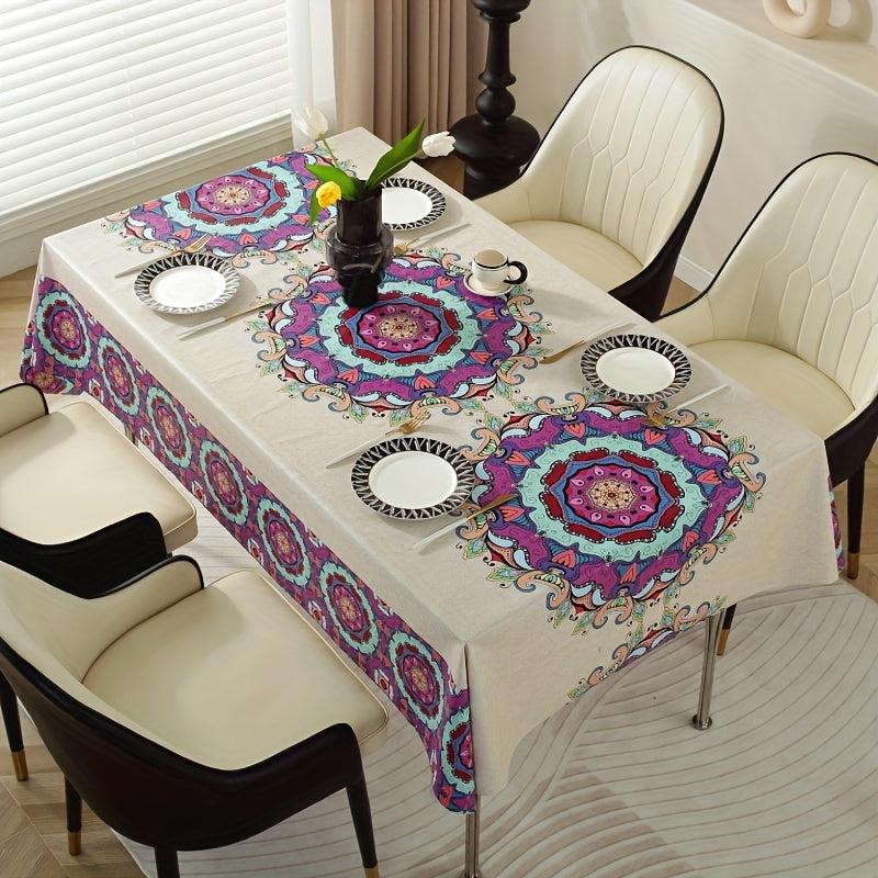 Waterproof Tree Pattern Table Cloth Square Rectangle Style