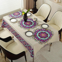 Waterproof Tree Pattern Table Cloth Square Rectangle Style