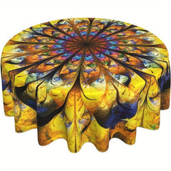 Boho Round Tablecloth 152.4cm Stain Resistant Water Repellent Table Cover