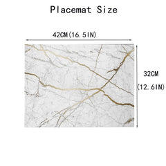 6pcs Marble Pattern Linen Placemats for Dining Table