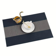 Set of 6 PVC Teslin Placemats Washable Reusable Contrasting Table Mats