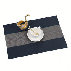 Set of 6 PVC Teslin Placemats Washable Reusable Contrasting Table Mats