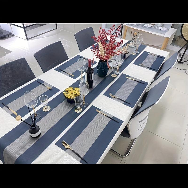 Set of 6 PVC Teslin Placemats Washable Reusable Contrasting Table Mats