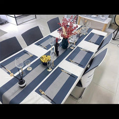 Set of 6 PVC Teslin Placemats Washable Reusable Contrasting Table Mats