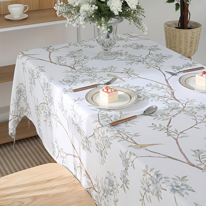 Waterproof Vintage Floral Tablecloth for Home Farmhouse and Restaurant Use