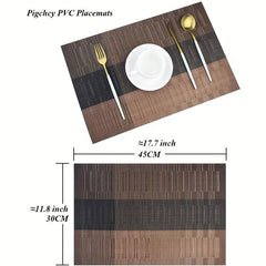 Set of 4 Woven Placemats Durable for Dining Table