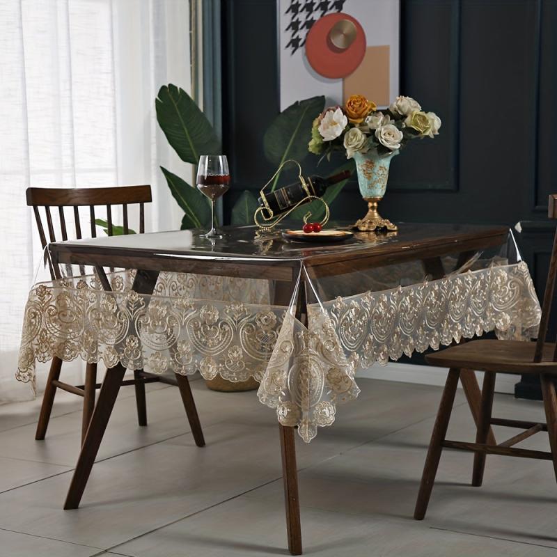 Waterproof Lace Macrame Table Cloth PVC Proof Table Protector