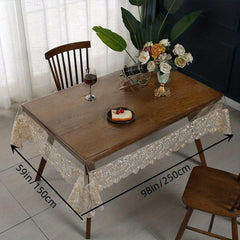 Waterproof Lace Macrame Table Cloth PVC Proof Table Protector