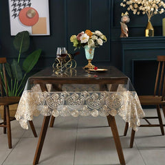 Waterproof Lace Macrame Table Cloth PVC Proof Table Protector