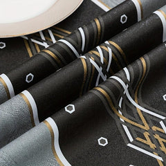Grey Argyle PVC Tablecloth Waterproof Table Cover For Party