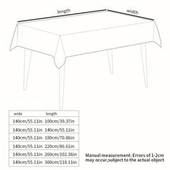 Clear Vinyl Tablecloth Waterproof Plastic Rectangular Clear Table Cover
