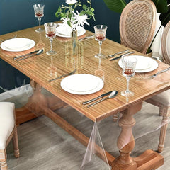 Clear Vinyl Tablecloth Waterproof Plastic Rectangular Clear Table Cover