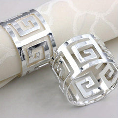 6pcs Hollow Napkin Rings Metal Western Dinner Plate Decoration