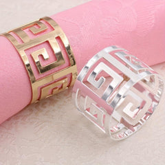 6pcs Hollow Napkin Rings Metal Western Dinner Plate Decoration