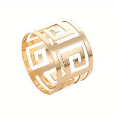 6pcs Hollow Napkin Rings Metal Western Dinner Plate Decoration