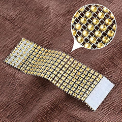 10pcs Rhinestone Napkin Rings Golden Buckle Holders for Weddings