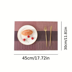 Set Of 6 PVC Placemats Heat Resistant Washable Plastic Placemat