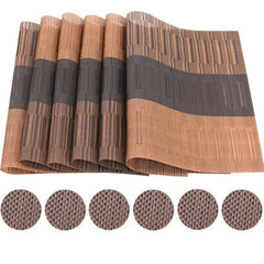 Set Of 6 PVC Placemats Heat Resistant Washable Plastic Placemat