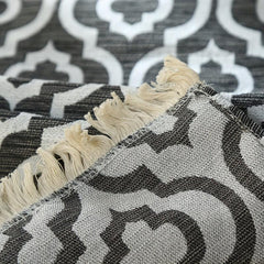 Grey Pot Pattern Polyester Table Runner for Home Decor