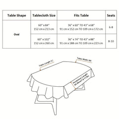Polyester Jacquard Tablecloth- Home Dinner Decor