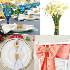 24pcs Rhinestone Napkin Ring Holder for Table Decoration - Holiday & Anniversary