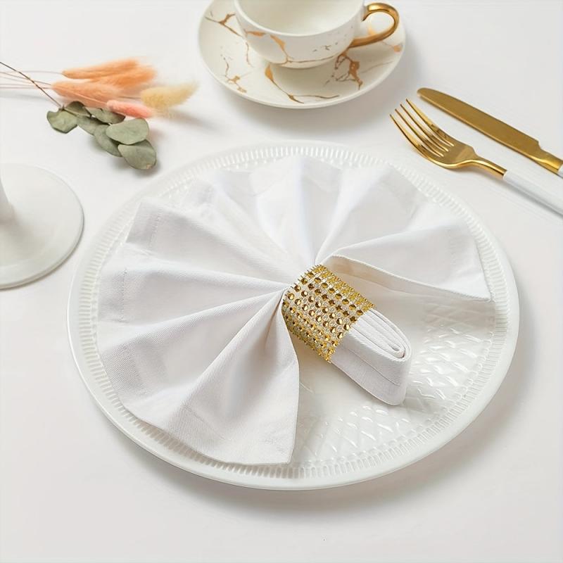 24pcs Rhinestone Napkin Ring Holder for Table Decoration - Holiday & Anniversary