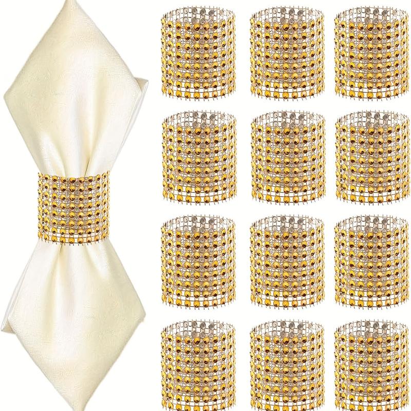 24pcs Rhinestone Napkin Ring Holder for Table Decoration - Holiday & Anniversary