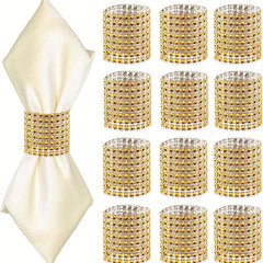 24pcs Rhinestone Napkin Ring Holder for Table Decoration - Holiday & Anniversary