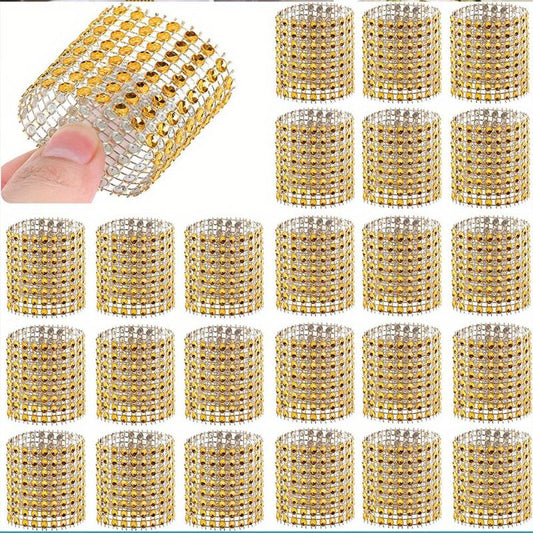 24pcs Rhinestone Napkin Ring Holder for Table Decoration - Holiday & Anniversary